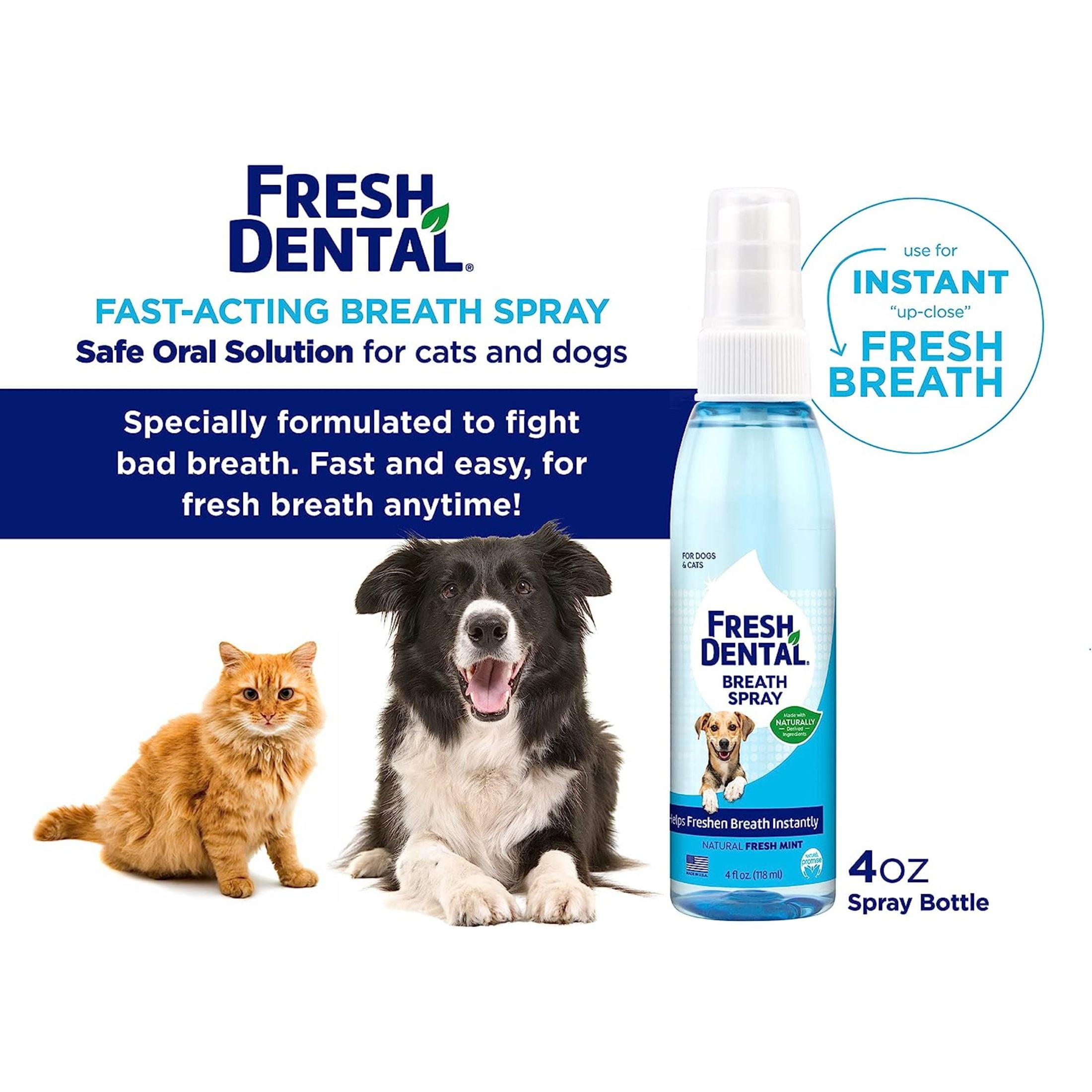 Get Rid Of Dog & Cat Bad Breath - Oxyfresh Pet Dental Breath Spray