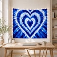 thumbnail image 5 of Nested Hearts with Blue Tie Dye Sunburst Radiating Outward, Whimsical Psychedelic for Nature Lovers, Abstract Wall Art Decor, Housewarming Gift, Tapestry Wall Hanging for Bedroom and Dorm, 5 of 7