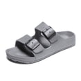 thumbnail image 1 of Sandales Légères Confortables pour Femmes Eva Réglable Double Boucle Sandales Plates Chaussures pour Femmes Filles, 1 of 2