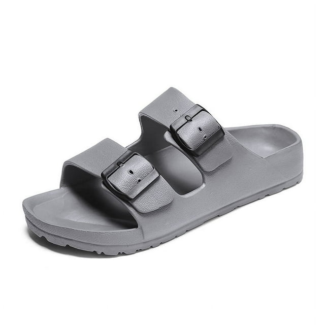 Sandales Légères Confortables pour Femmes Eva Réglable Double Boucle Sandales Plates Chaussures pour Femmes Filles