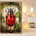 thumbnail image 2 of Erosebridal Bug Ladybug Shower Curtain 72Wx84L,Vintage Bathroom Shower Curtain,Cream Red, 2 of 5