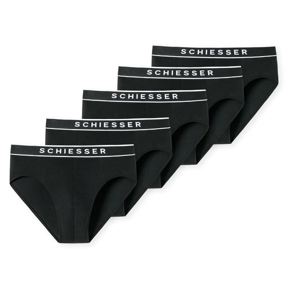 Calzoncillos para hombre SCHIESSER, pack de 5 - Serie «95/5», calzoncillos Rio, logo en la cintura Negro M (Medium)