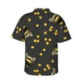 thumbnail image 3 of Balery Bumblebee Print Men's Hawaiian Shirts Short Sleeve Beach Shirt Relaxed Fit Vacation Button Down Shirts-X-Large, 3 of 9