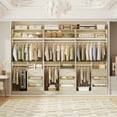 thumbnail image 2 of Homieasy 3FT Walk-in Closet System with 3 Drawers, 36'' Floor Standing Wardrobe Closet with 2 Hanging Rods & Storage Shelves, Heavy Duty Closet Tower for Bedroom & Closet, White Oak, 2 of 11