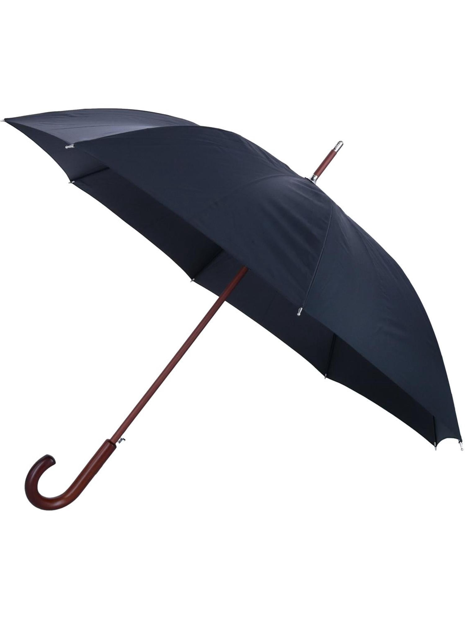 Totes Adult Stately Auto-Open Wooden Stick Umbrella