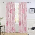 thumbnail image 6 of Coolnut Pink Flower Thickened Blackout Curtain 84 Inches, Perforated Window Curtains for Bedroom Living Room Stylish Thermal Insulated Curtains, 1 Pack Home Decor, 6 of 7
