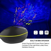 Mymisisa Ocean Water Ripple LED Projector 7 Modes Bluetooth Speaker Night Light w/Remote