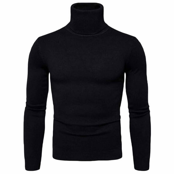 RKSTN Mens Sweater Fall Fashion Casual Solid Pullover Turtleneck Trim Base Knit Keep Warm Sweater Blouse Casual Loose Sweaters