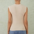 thumbnail image 4 of Douhoow Women Mock Neck Knit Vest Sleeveless Cropped Sweater Casual Ribbed Tank Tops, 4 of 9