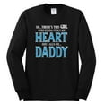 thumbnail image 2 of Girl Stole My Heart She Calls Me Daddy Daughter Girl Dad Father Gift | Mens Father's Day Long Sleeve T-Shirt, Black, Small, 2 of 4