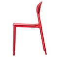 thumbnail image 3 of Modern Plastic Outdoor Dining Chair with Open Oval Back Design, Red, 3 of 7