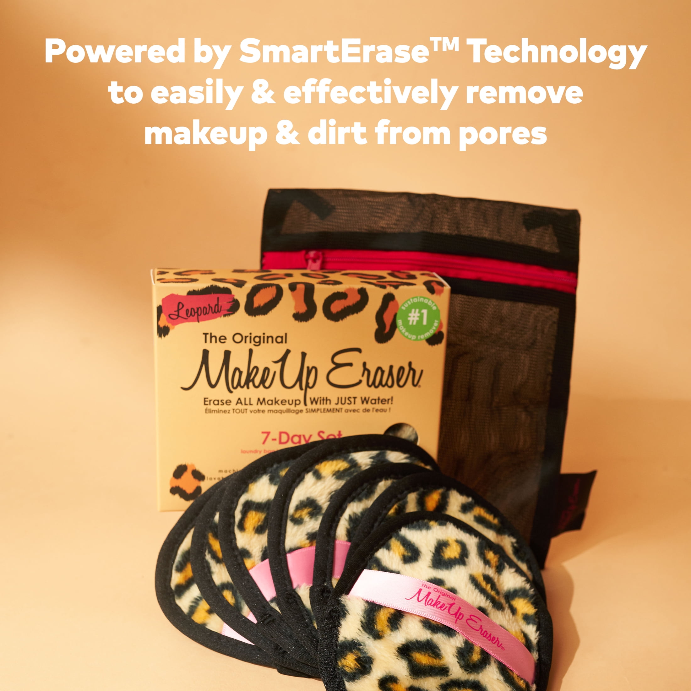 The Original MakeUp Eraser 7 Day Set for Adults and Teens, Leopard