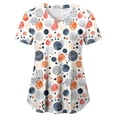 thumbnail image 4 of COMVALUE Print Scrubs for Women Nurse Vet Pediatric with Design Fit Plus Size Scrub Tops 2026 Spring Summer Scrub Shirts (Orange, L), 4 of 5
