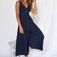 thumbnail image 1 of Monos De Cintura Alta Monos de cintura alta para mujer con bolsillos recortados con cuello en V para mujer (azul marino S) Cgtredaw para Mujer Azul marino T L, 1 of 6