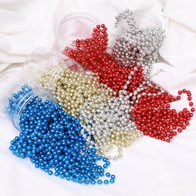 Decorative Christmas Beads Chain Tear Resistant Plastic Party Holiday Garland Beads Home Decor