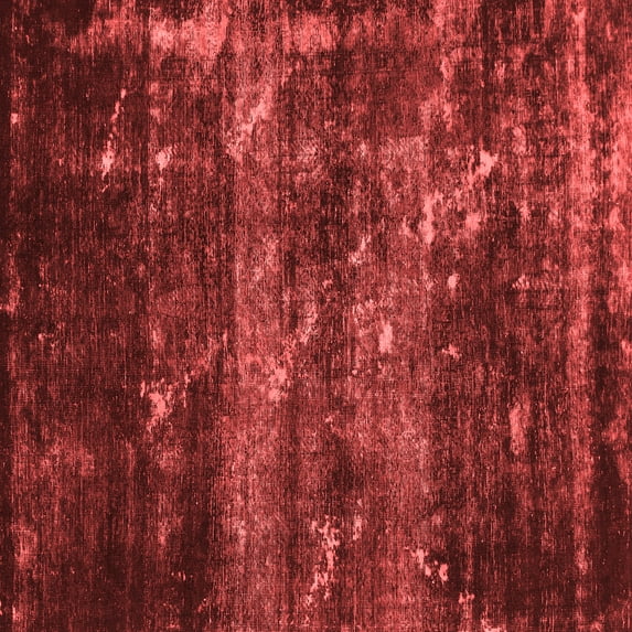 Ahgly Company Indoor Square Abstract Red Modern Area Rugs, 7' Square