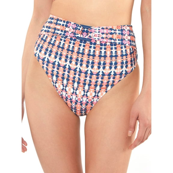 Jessica Simpson Women's Contemporary Laguna Beach High Waisted Swim Bottoms with O Ring Belt