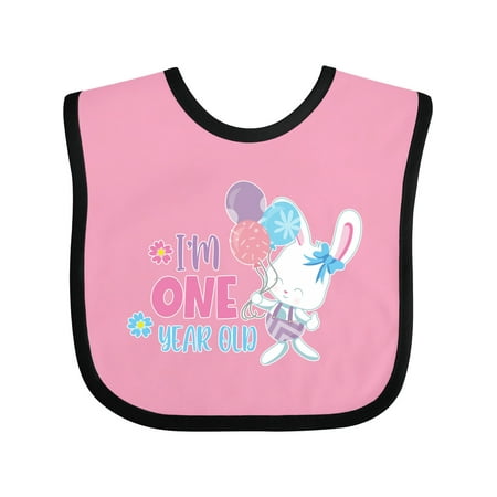 

Inktastic I m 1 Year Old Easter Birthday with Cute Bunny and Balloons Gift Baby Boy or Baby Girl Bib