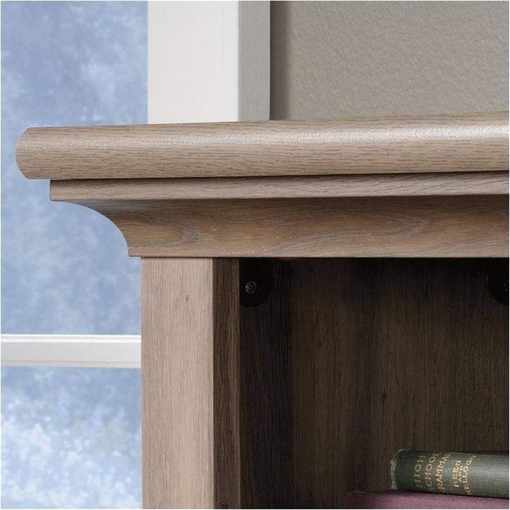 Bowery Hill Traditional Home Office Wood Desk with Hutch in Salt Oak