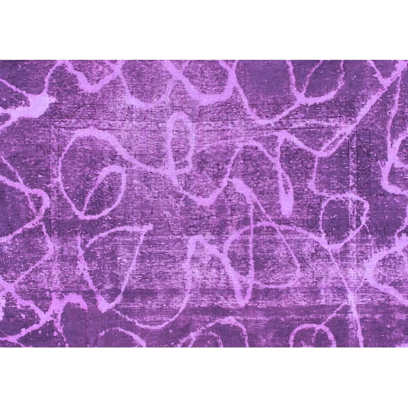 Ahgly Company Indoor Rectangle Abstract Purple Modern Area Rugs, 2' x 5'