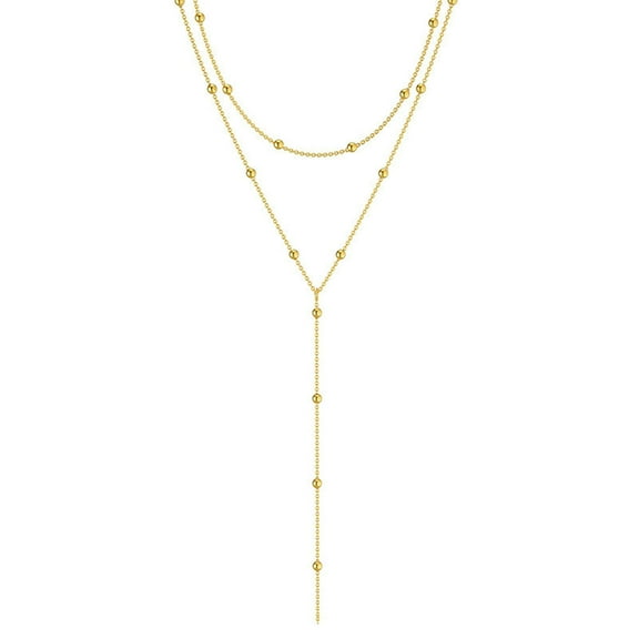 COOLHOOD Elegant Geometric Tassels Layered Necklace Stylish Gold/Silver Bead Necklace with Tassels For Casual And Romance Outfit