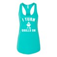 thumbnail image 2 of I Turn Grills On Pop Culture Ladies Racerback Tank Top, Tahiti Blue, Large, 2 of 3