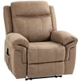 thumbnail image 1 of HOMCOM Manual Recliner Chair with 8 Vibration Massage, Side Pockets, Brown, 1 of 10