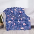 thumbnail image 3 of Yiaed Flamingo Print Blanket Throw Blanket Soft Cozy Flannel Blanket for Home Bed Sofa Couch Chair-60"x50", 3 of 6