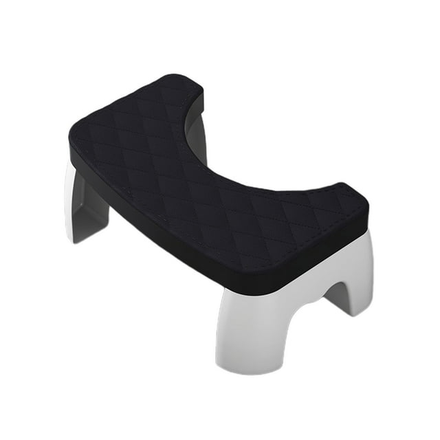 Black Black Step Stool For Toilet With Stackable Design And Durable Pp Material 16.54X9.84X6.69 Inches