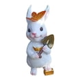 thumbnail image 4 of Adorable estatua de resina de conejo y mariposa, ideal como regalo de inauguración de casa o como figura decorativa para exteriores. Blanco Estilo B, 4 of 8