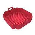 thumbnail image 3 of Yesbay Air Fryers Liner Double Handle Heat Resistant Square Dishwasher Safe Silicone Baking Pan Waterproof Non-stick Frying Chicken Basket Mat Kitchen Accessories, 3 of 7
