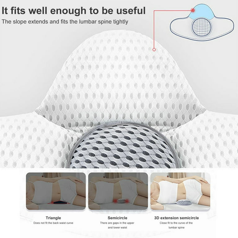 Lumbar Pillow for Sleeping, RubrumRosa Adjustable Height 3D Air Mesh Back  Pillow for Lower Back Pain Relief and Sciatic Nerve Pain, Lumbar Support