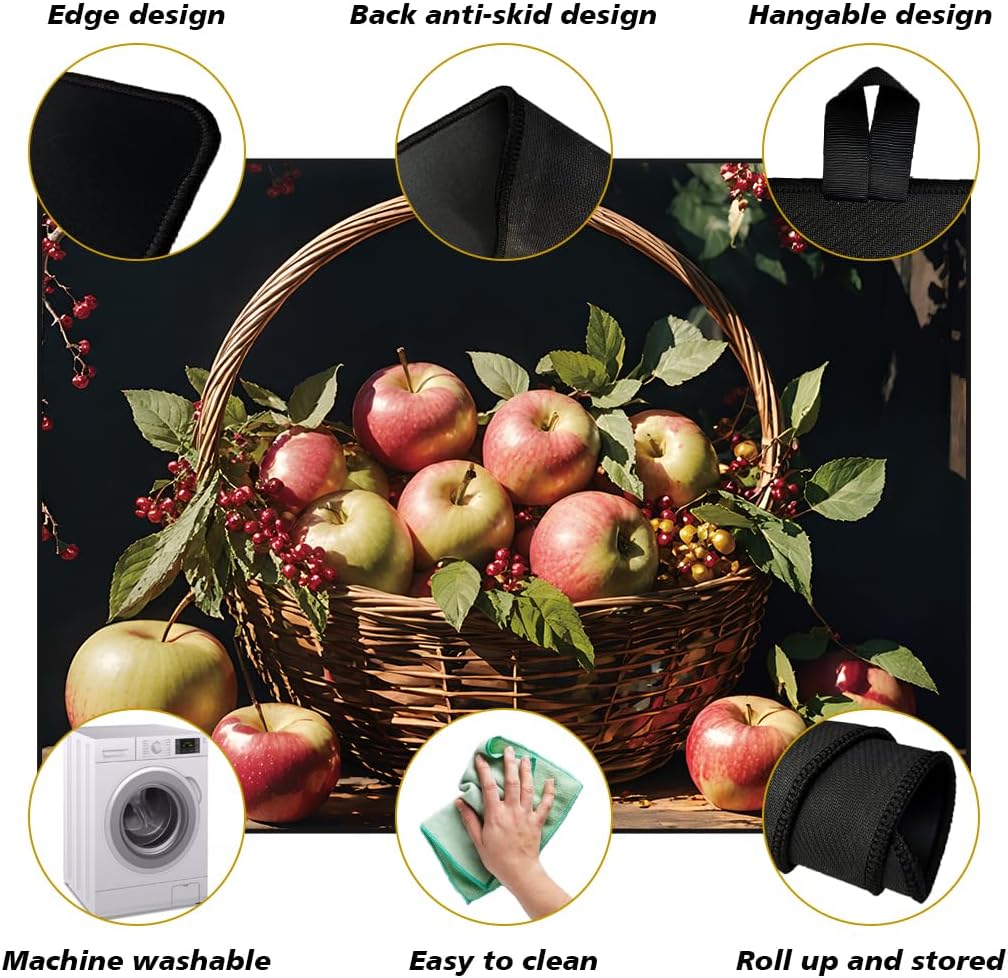 Stove Cover Electric Stove Cover Rubber Glass Stove Top Protector Stove Cover Protector Counter Mat for Electric Stove and Ceramic Granite Tabletop (28.3x20.5 Inch Apples) for DIY