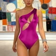 thumbnail image 6 of Cxenplz Women's Metallic One Piece Bodysuit Cut Out One Shoulder Leotard Tank Top Clubwear Outfit, 6 of 6