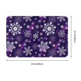 thumbnail image 3 of Salouo Christmas Purple Snowflakes Pattern Outdoor Indoor Sturdy Doormats 16’’×24’’, Anti Fatigue Soft Flannel Thick Door Mat,Non-Slip Rectangle Rug Cushion, 3 of 7