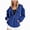 R138-Blue, variant on Womens Casual Zip Up Hoodie Cotton Blend Soft Fabric Basic Layering Hooded Jacket with Kangaroo Pocket(Blue,S)