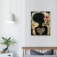 thumbnail image 4 of Nawypu Black Woman Canvas Wall Art Motivational Afro Woman Black Girl Magic Gold Foil Art Print Framed Canvas Painting Artwork Home Decor Gifts, 4 of 5