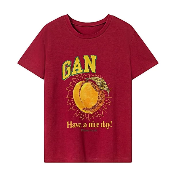 Camiseta para mujer, camiseta básica suave informal de recuerdo de verano para mujer para desplazamientos XL