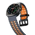 thumbnail image 4 of Dwitch Sport Bands for Samsung Galaxy Watch Ultra 47mm,Breathable Rugged Silicone Strap Marine Band for Women Men,Gray Orange, 4 of 6