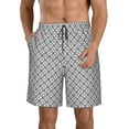 thumbnail image 2 of Uemuo Gray Plaid Pattern Men's Swim Trunks Hawaiian Beach Bathing Suit Swimsuits Beach Quick-Dry Shorts with Pockets-X-Large, 2 of 9