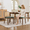 Green, variant on QuzyAor armhouse Solid Wood Dining Chairs Set of 2, Curved Rattan Back Accent Chairs with Green Chenille Cushion, Upholstered Kitchen Side Chair