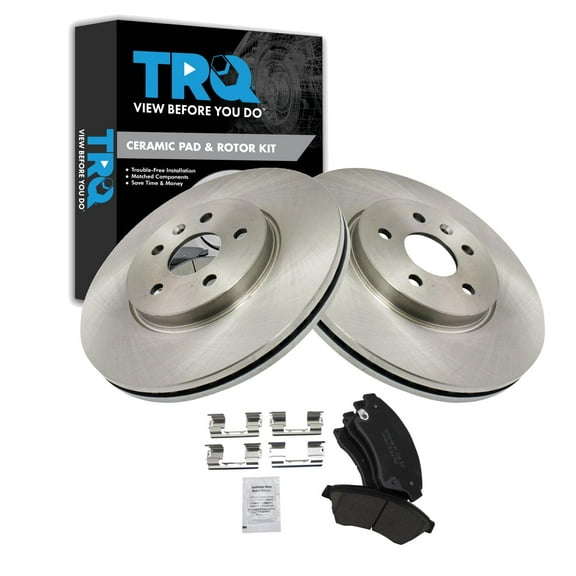 TRQ Front Brake Pad & Rotor Kit Brake Pads Brake Rotor Ceramic Fits Select 2013-2014 Chevrolet Sonic