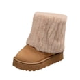 thumbnail image 2 of Viluyesy Womens Winter Snow Boots Warm Fuzzy Fleece Lined Comfortable Non Slip Outdoor Walking Shoes Brown Size 8.5, 2 of 9