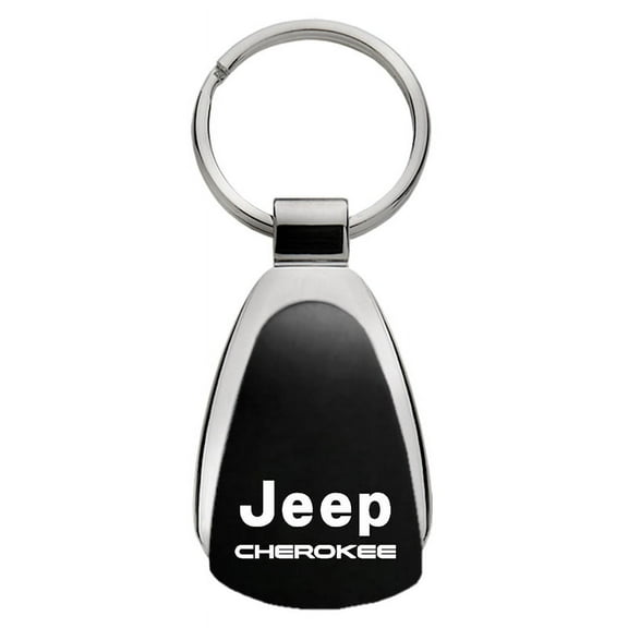 Jeep Cherokee Teardrop Key Chain (Black)
