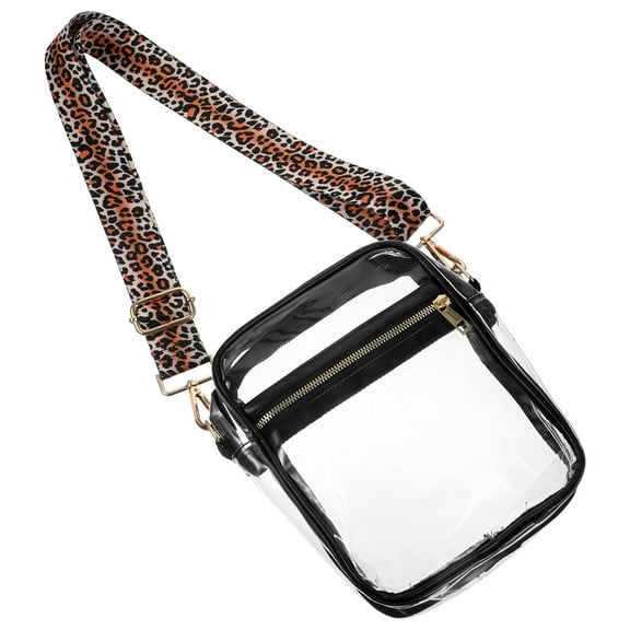 UPOUART Clear Small Purse with Leopard Print PVC for Women, Perfect for Shopping, Travel, and Everyday Use - 1 Set