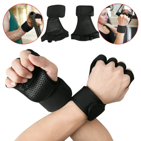 Crossfit Weight Lifting Gloves with Wrist Support for Gym Workout, Cross Training, Fitness, WOD, Pull Ups & Weightlifting. Strong Grip & Full Palm Protection, Wrist Wraps. Suits both Men &