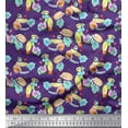 thumbnail image 1 of Soimoi Purple Modal Satin Fabric Cookies & Cupcake Food Print Sewing Fabric Yard 42 Inch Wide, 1 of 3