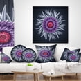 thumbnail image 4 of Designart Purple Abstract 3D Flower on Black - Flowers Throw Pillowwork - 18x18, 4 of 5