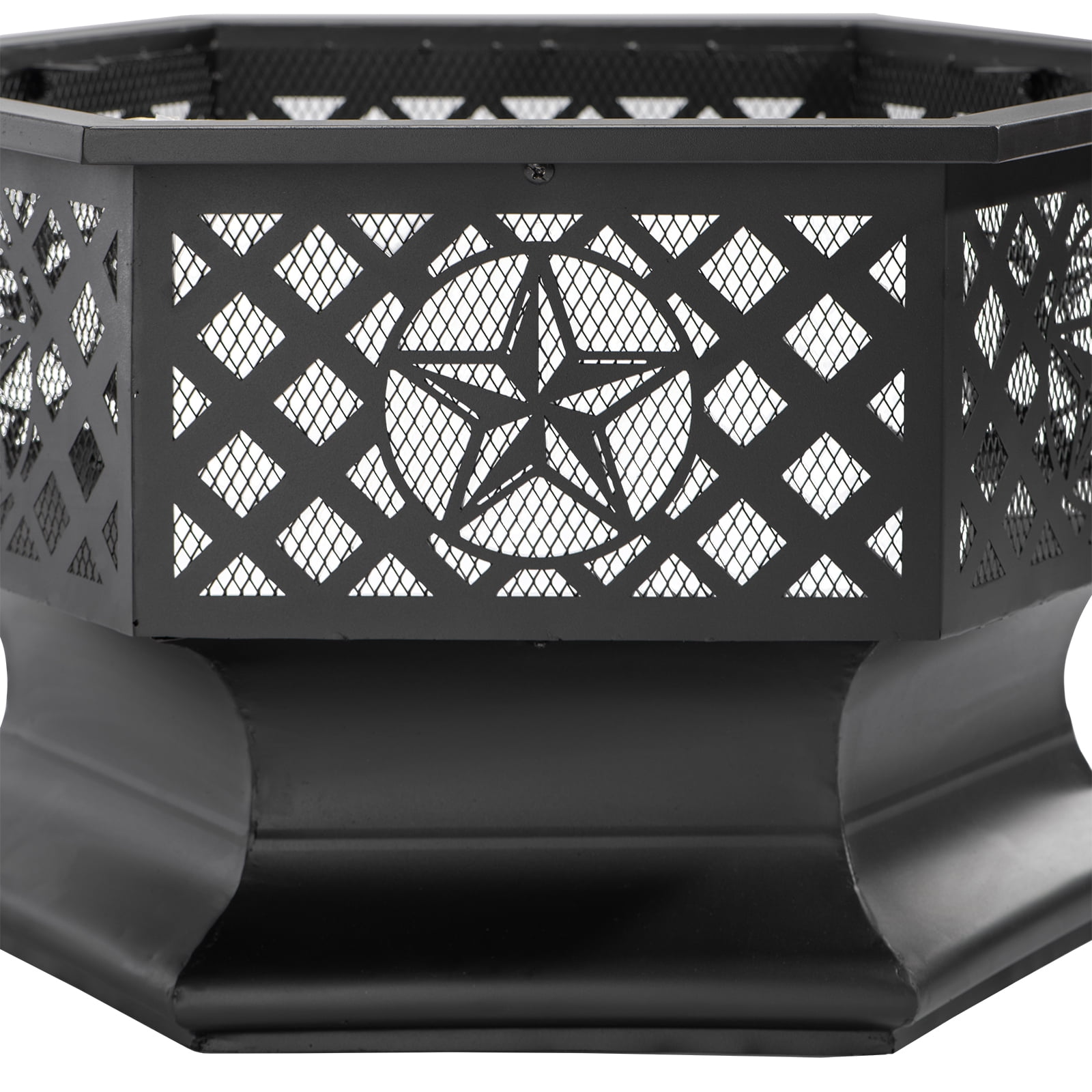 Outvue 33“ Hexagonal Outdoor Wood Burning Fire Pit