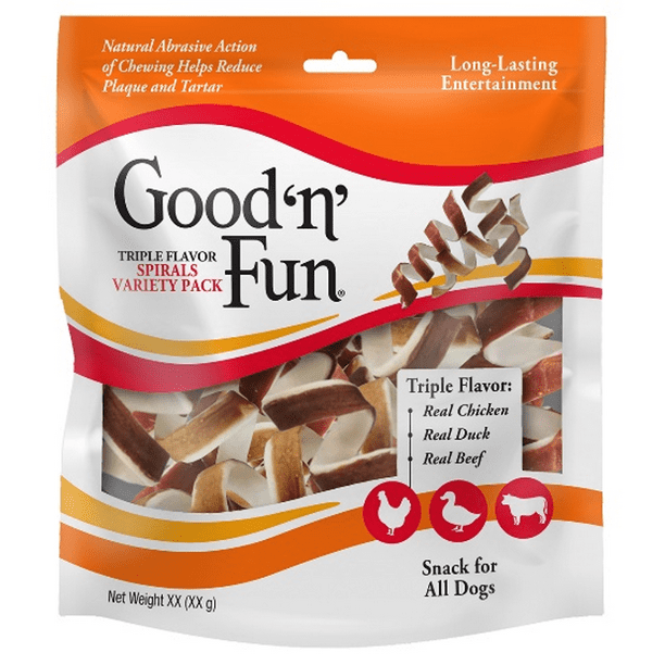 Good 'n' Fun Spiral Dog Chews, 15 Treats